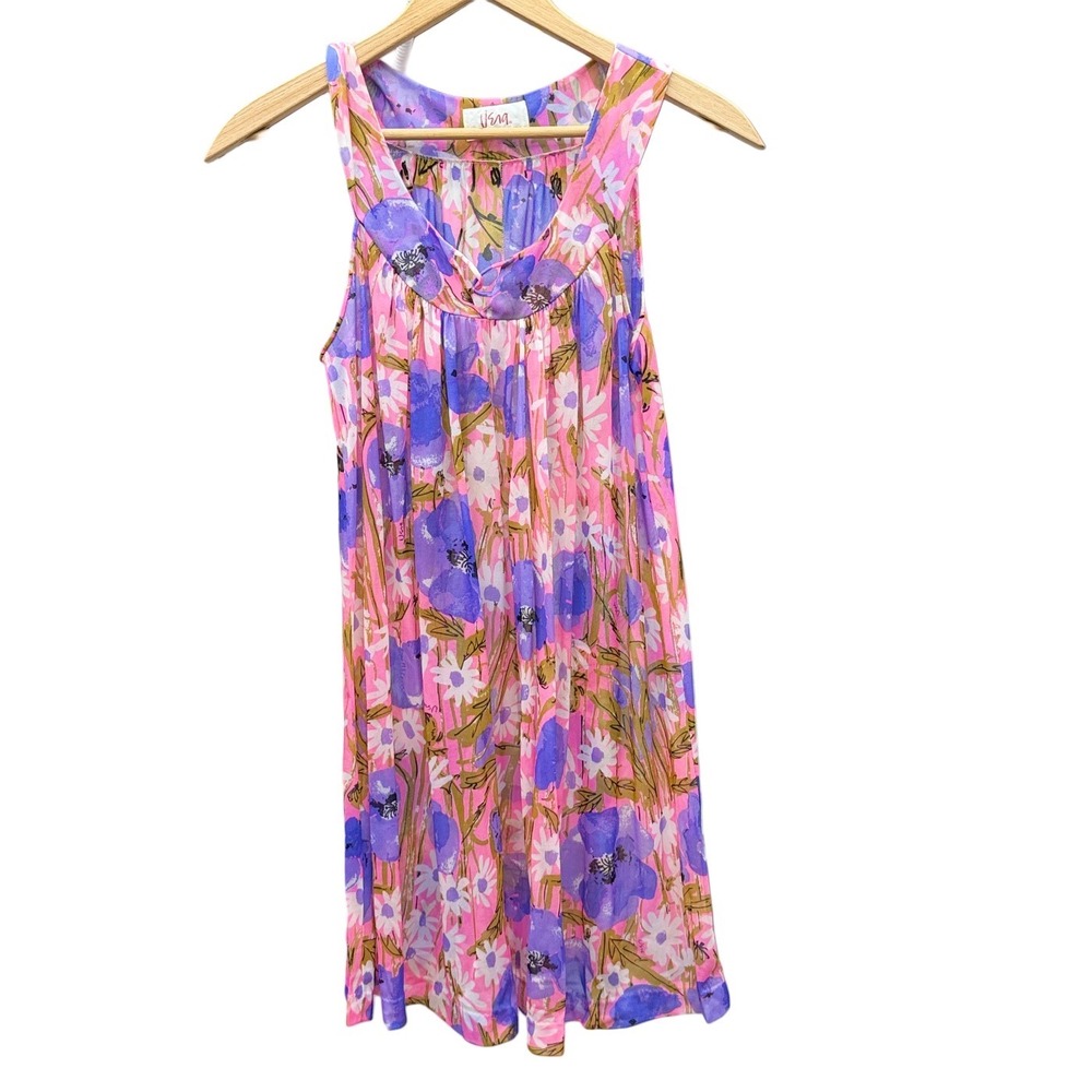 Vintage 60s Vera Formfit Rogers Pink Floral Chemise Sheer Nightgown Small Loose - Picture 9 of 13